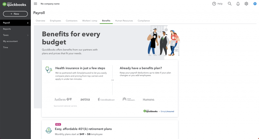 intuit online payroll benefits administration
