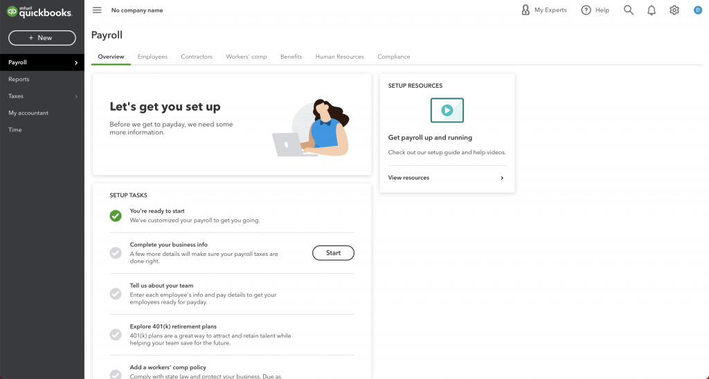 intuit online payroll dashboard