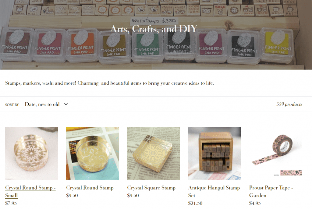 Shopify store to sell handmade items