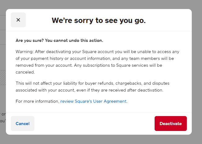 How To Delete Your Square Account - Step 4