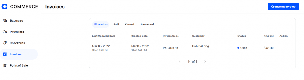 Coinbase Commerce invoicing features