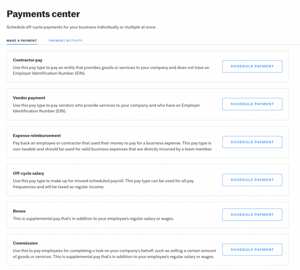 justworks payroll payments center
