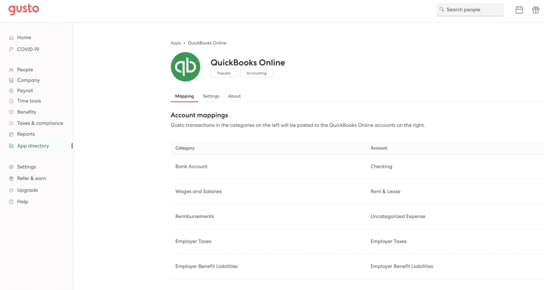 quickbooks online gusto integration