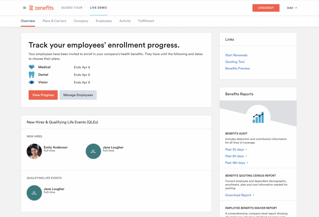 zenefits benefits administration