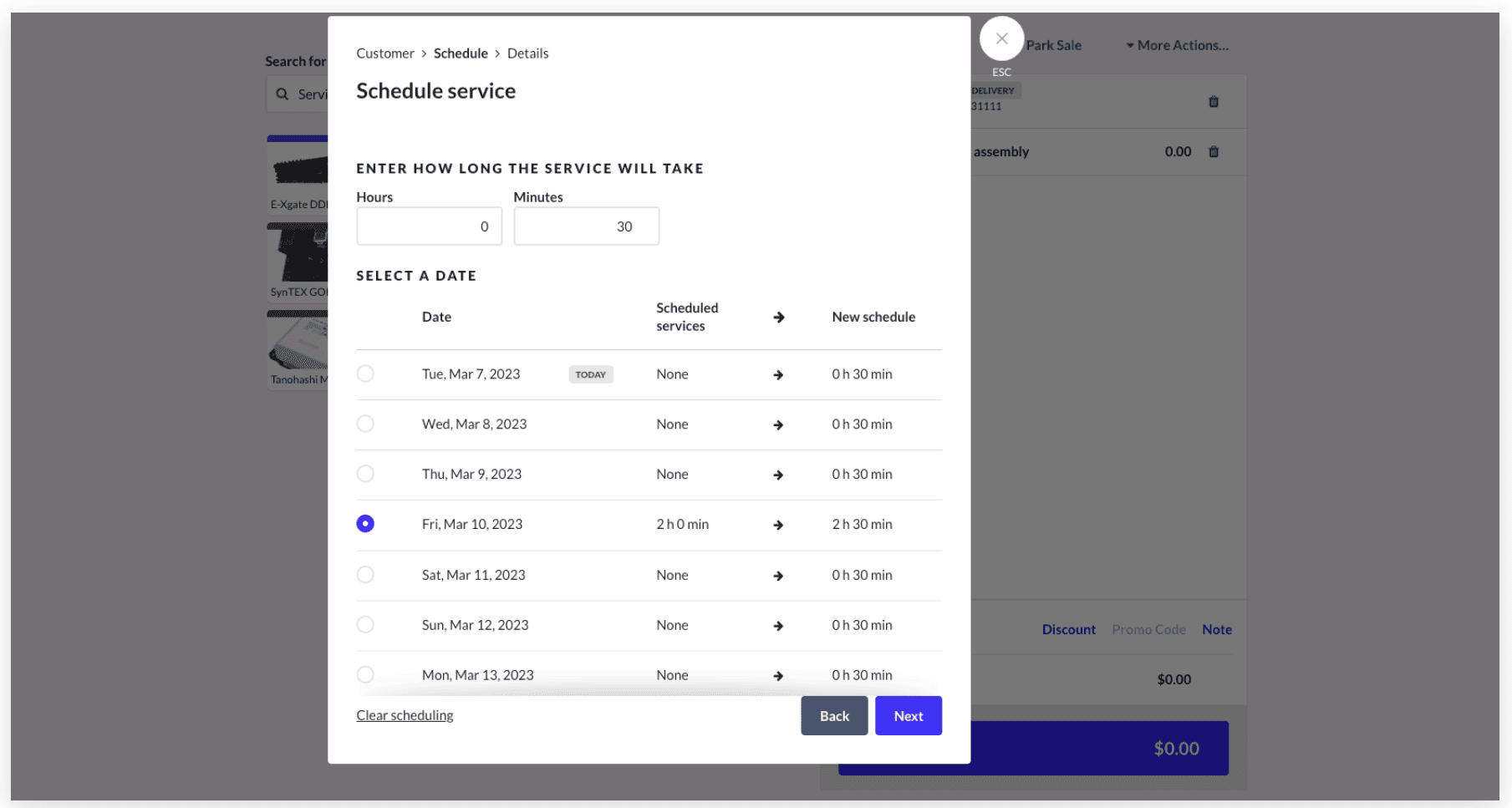 Lightspeed Retail schedule service