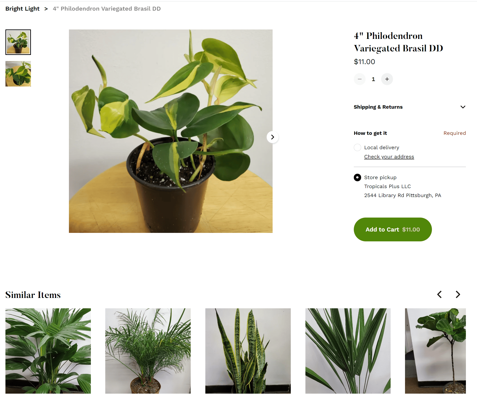 Square POS free online garden center store example