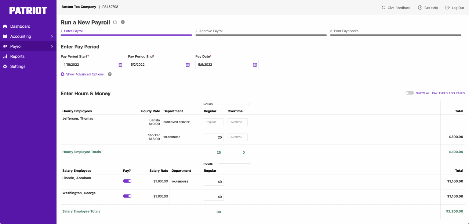Patriot payroll review merchant maverick