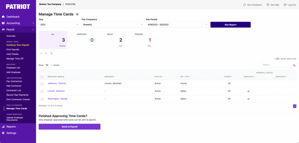 patriot time tracking