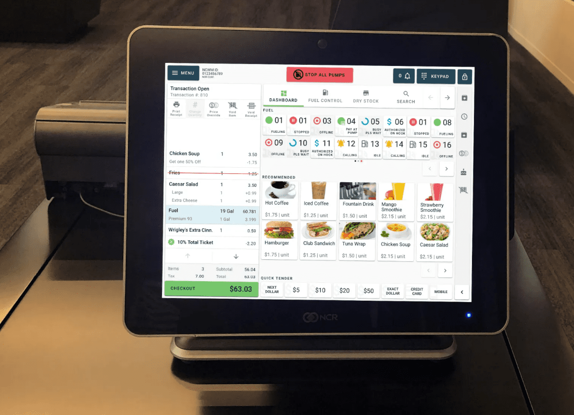 NCR gas station POS system