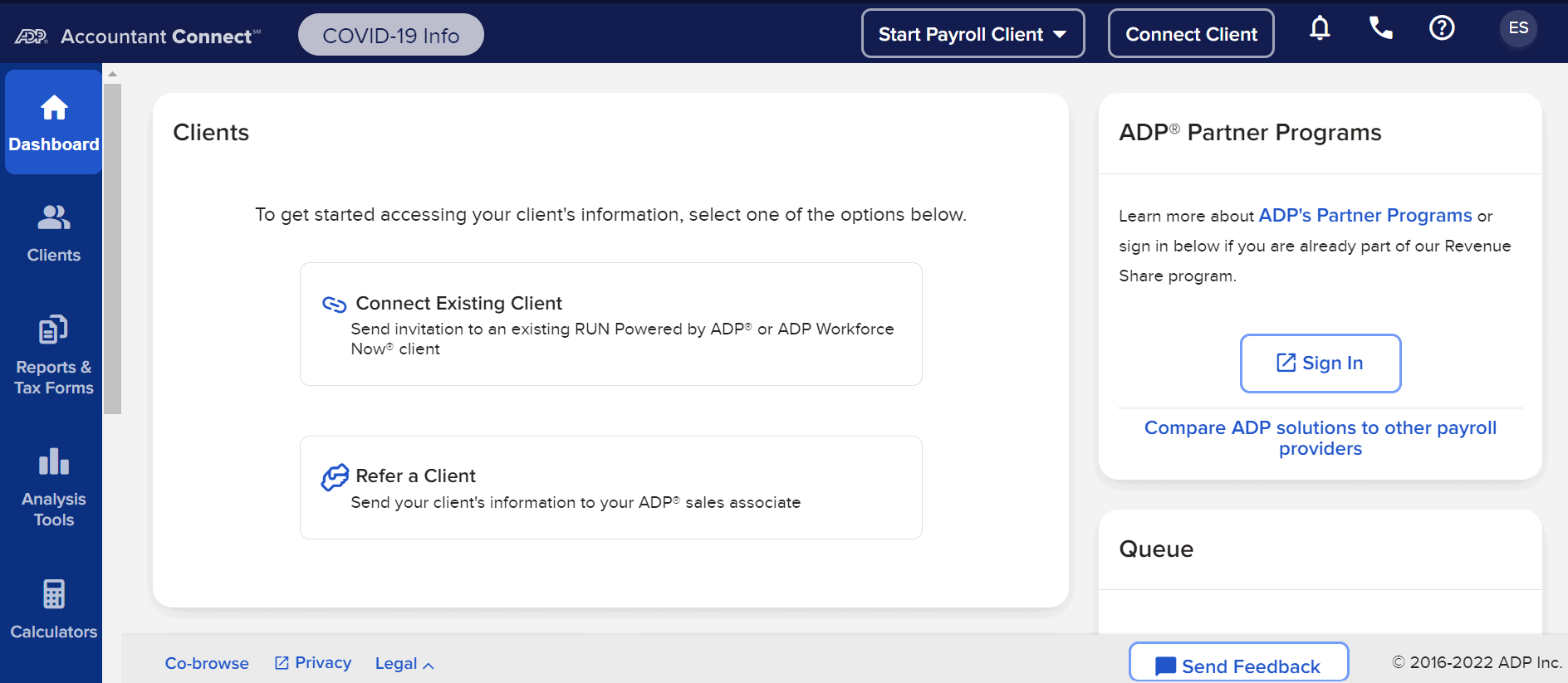 adp accountant connect dashboard