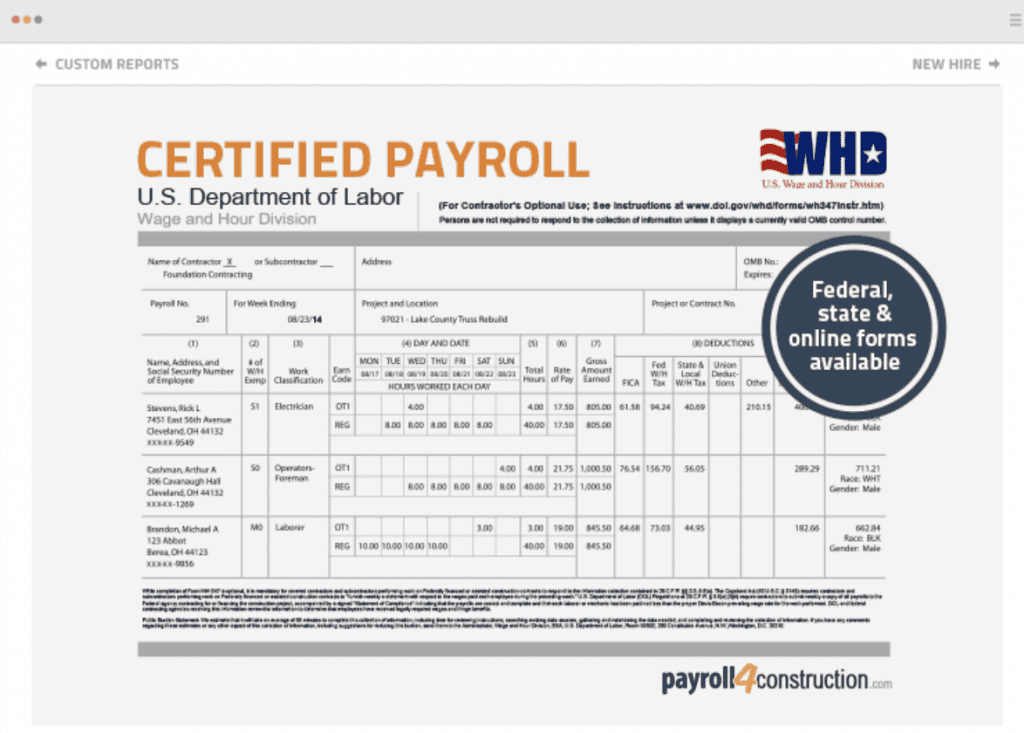 payroll4construction dashboard
