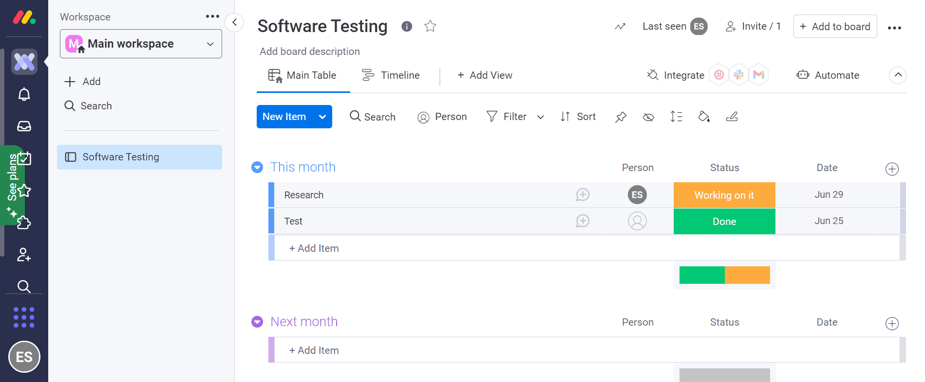 monday.com employee management software dashboard