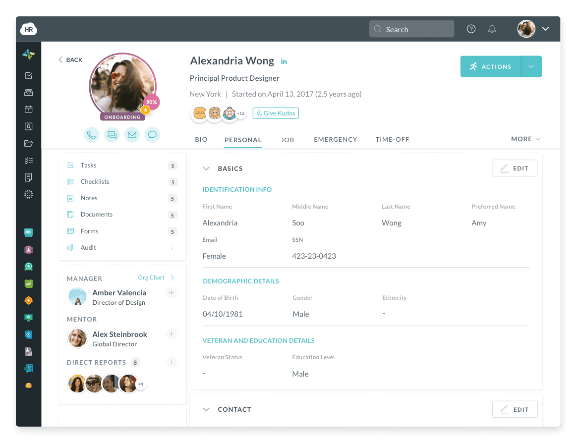 HR Cloud employee onboarding software dashboard