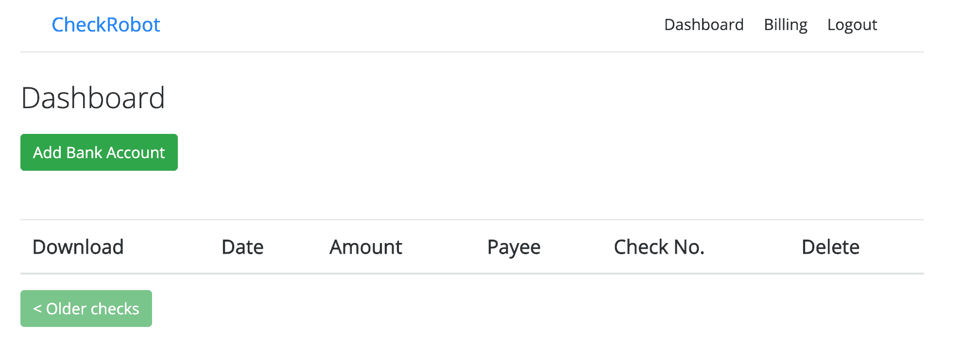 CheckRobot payroll check-printing software dashboard