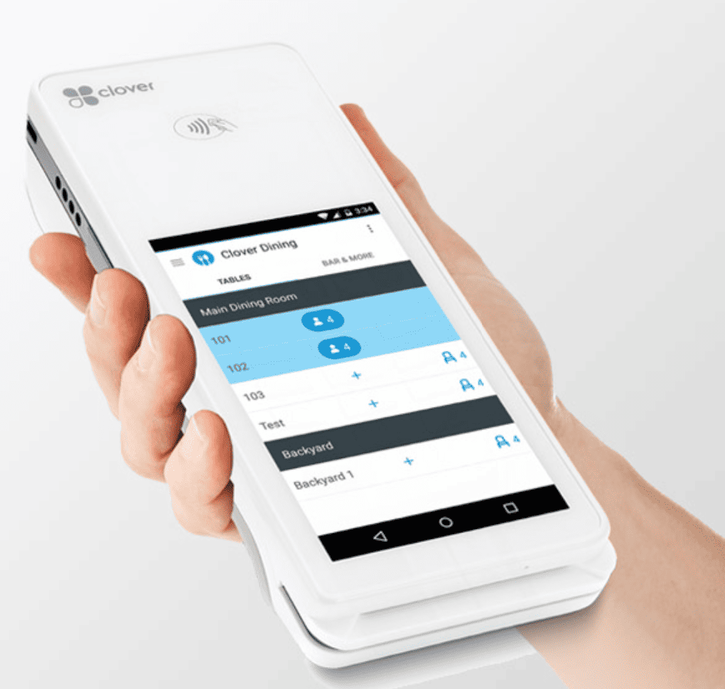 Clover Dining app on Clover Flex handheld POS system