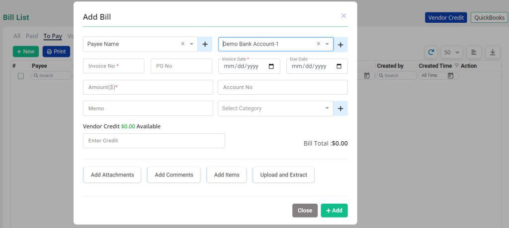 online check writer bill pay