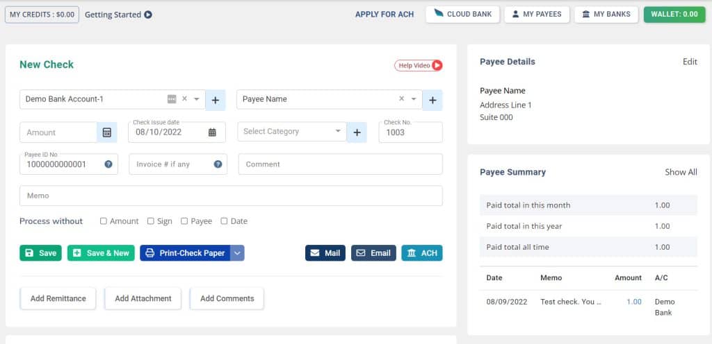 online check writer check creator