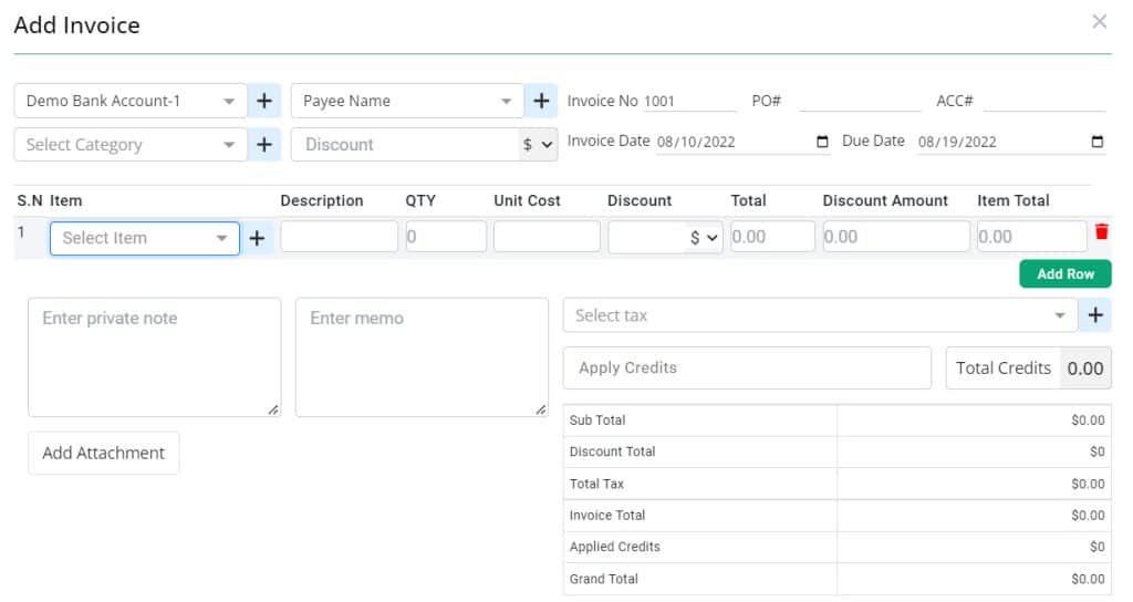 online check writer invoicing