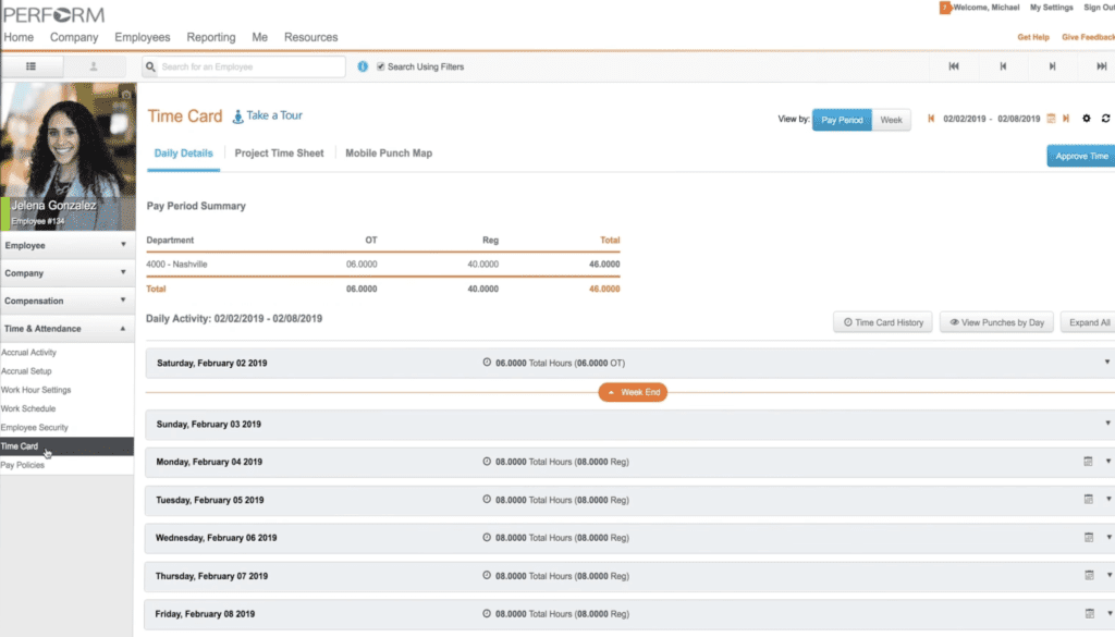 Paycor timecards