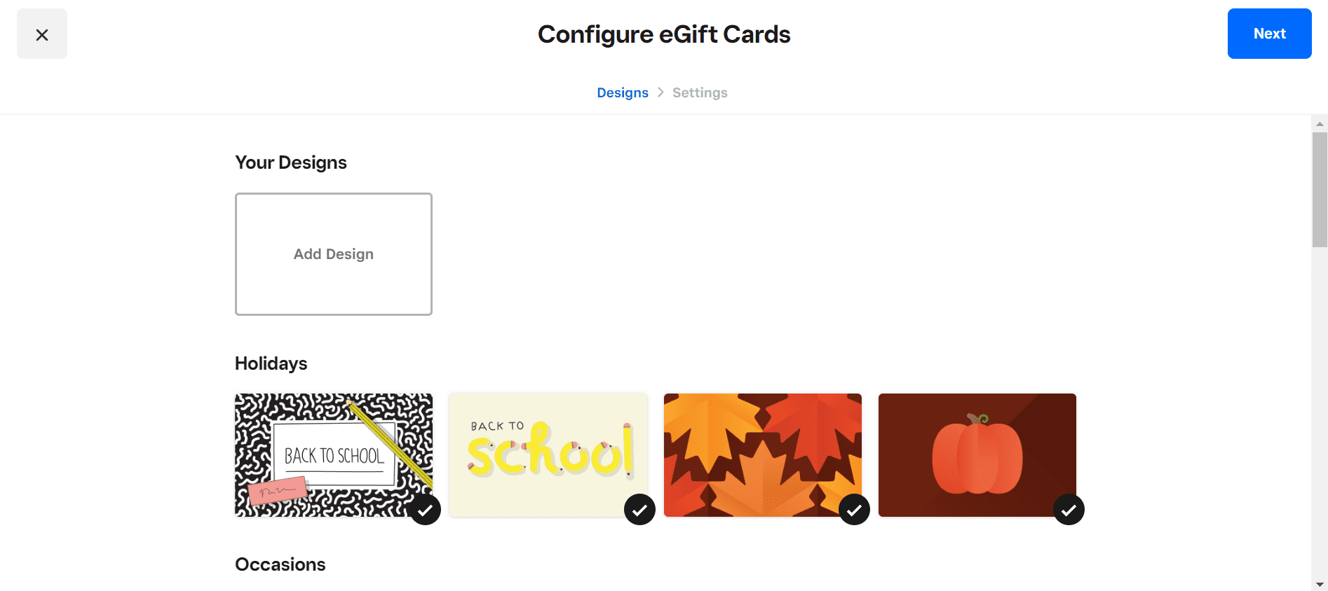 square egift card design