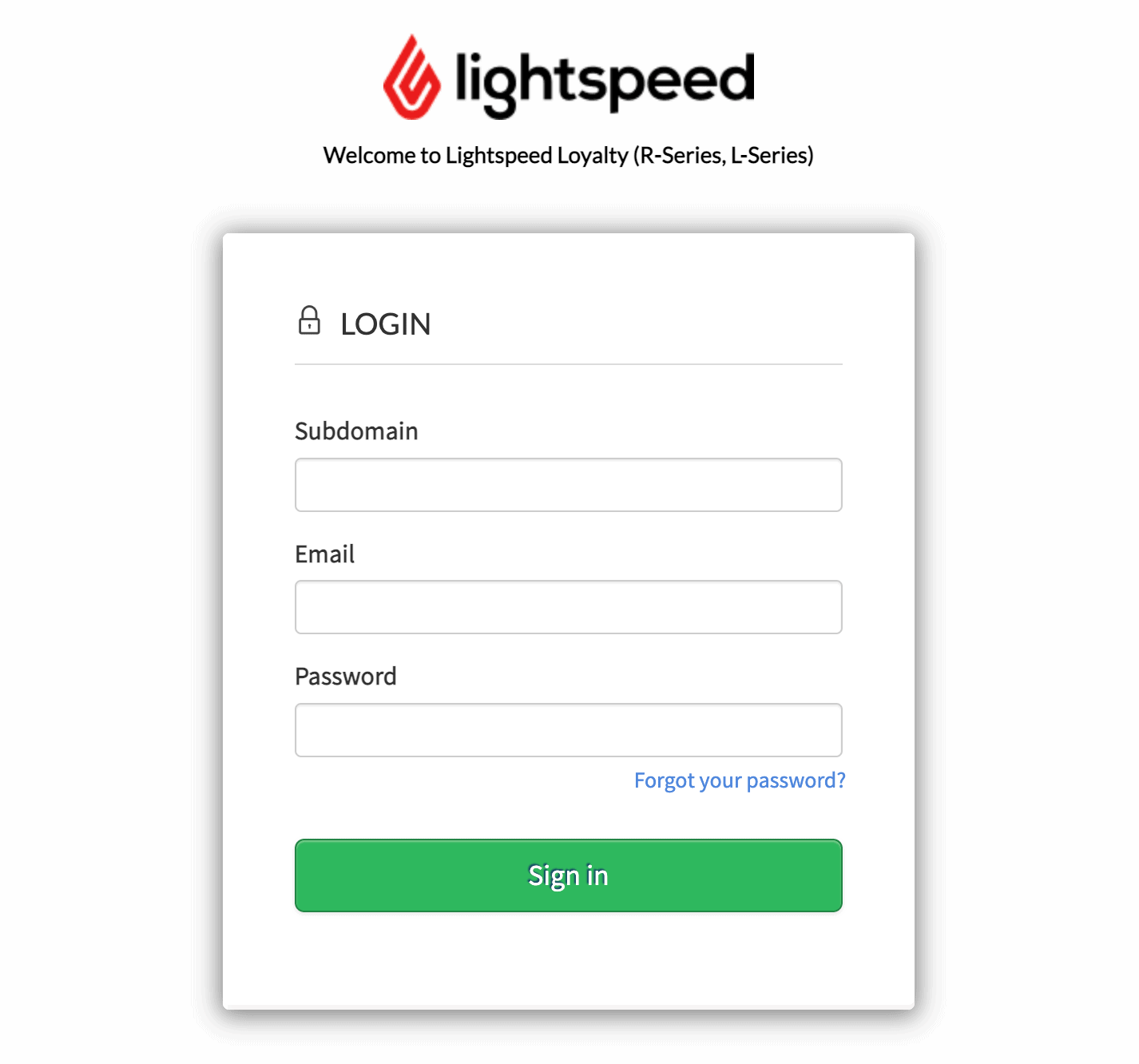 lightspeed loyalty login