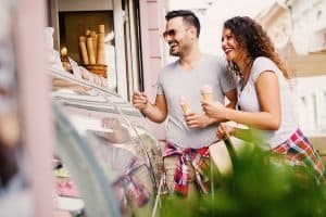 couple enjoys ice cream