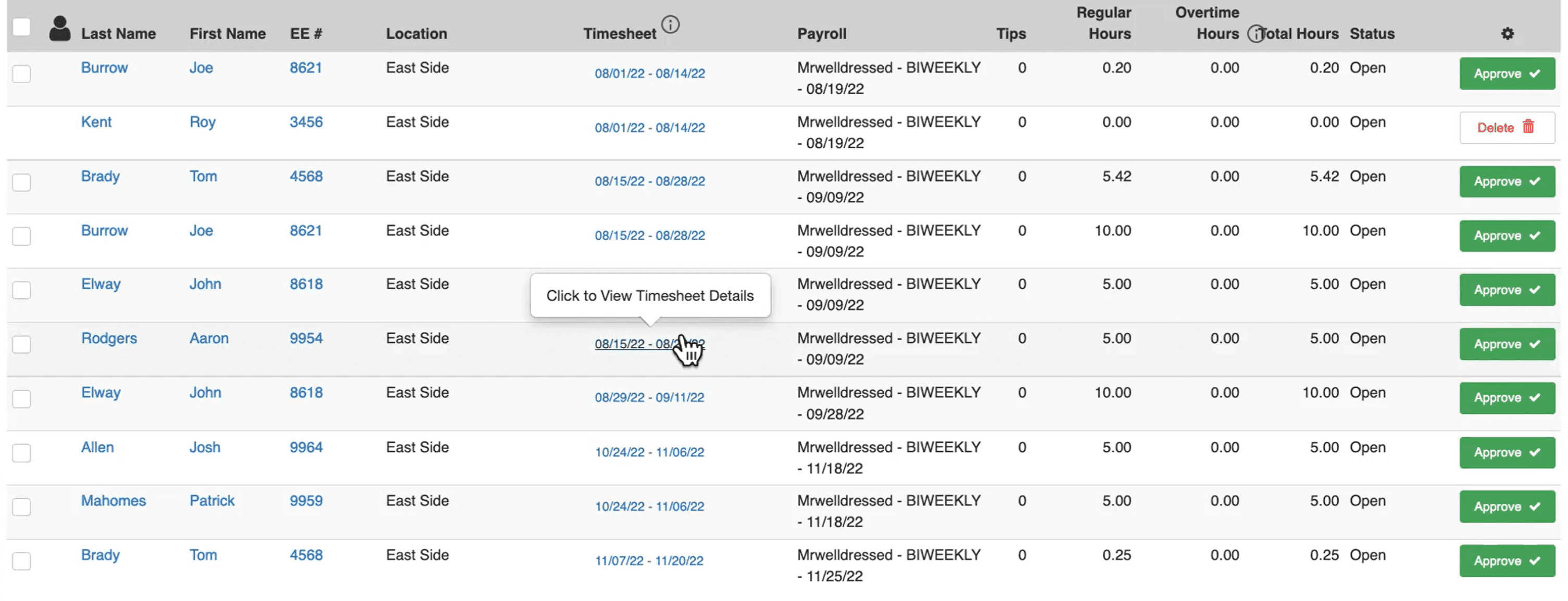 Toast Payroll time tracking