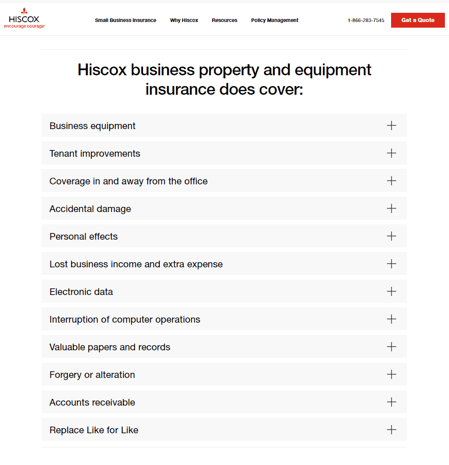 Hiscox commercial property insurance