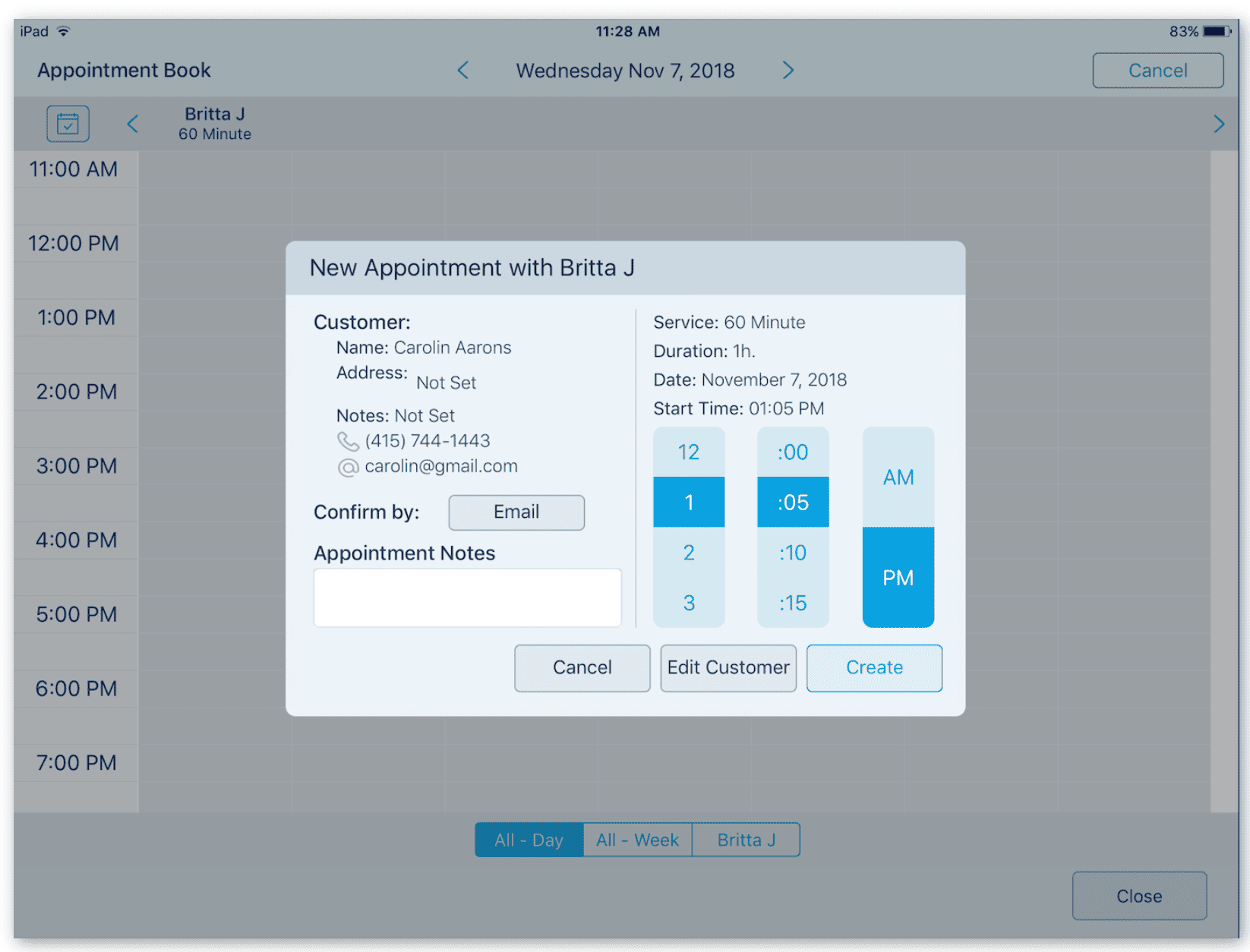 Revel POS appointment/reservation booking on POS